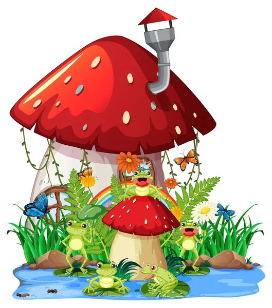 Insect Cartoon Character Fairy House Illustration — Stock Vector