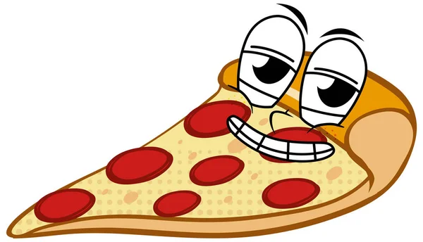 Pizza Hloupým Obličejem Ilustrace — Stockový vektor