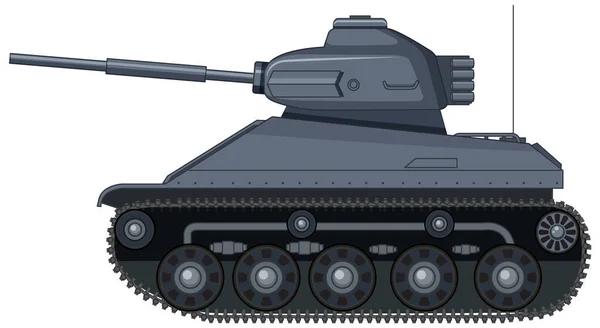 Vojenský Bojový Tank Bílém Pozadí Ilustrace — Stockový vektor