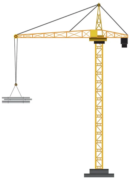 Isolated Tower Crane Cartoon Style Illustration — Stock Vector