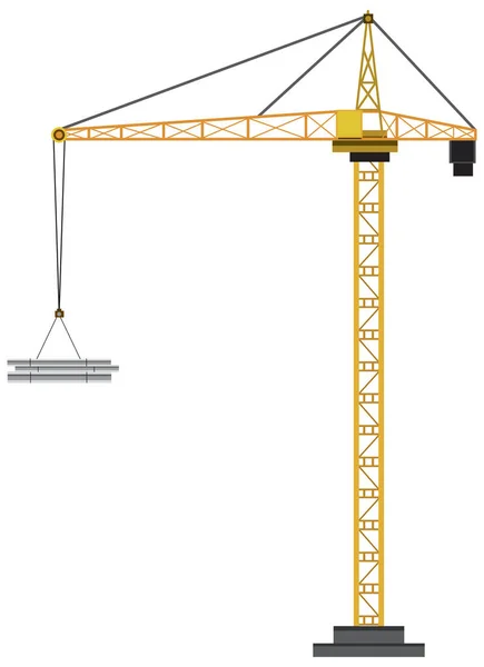 Isolated Tower Crane Cartoon Style Illustration — стоковый вектор