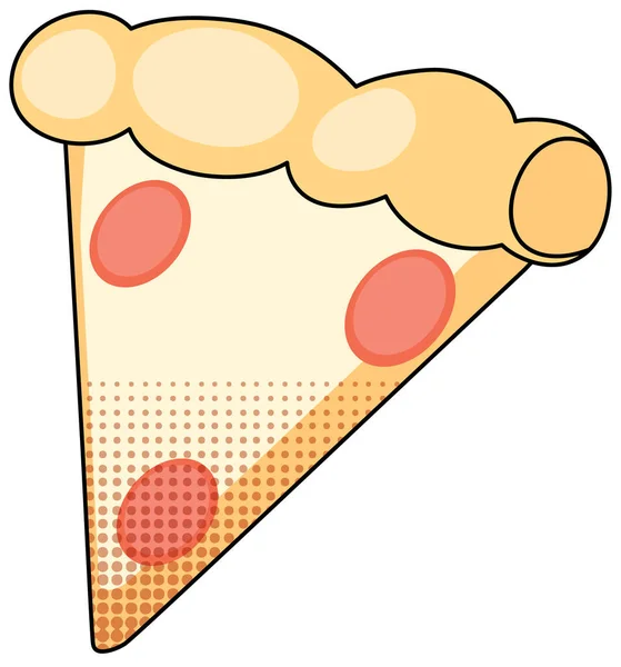 Kousek Pizzy Bílém Pozadí Ilustrace — Stockový vektor