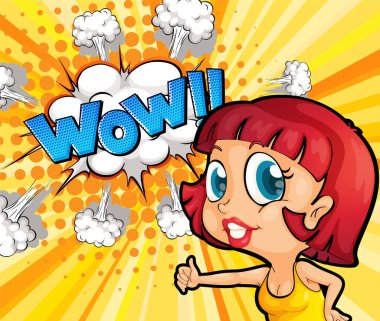 Kısaltma ve yüz ifadesi retro çizgi roman tasarımı illüstrasyonu