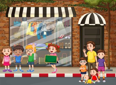 Kaldırımdaki insanların olduğu sokak sahnesi