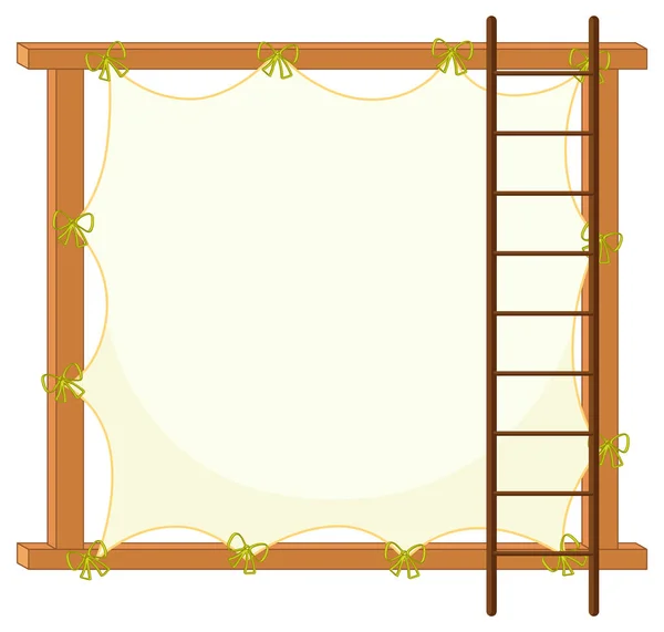 Modèle Tableau Avec Illustration Cadre Bois — Image vectorielle