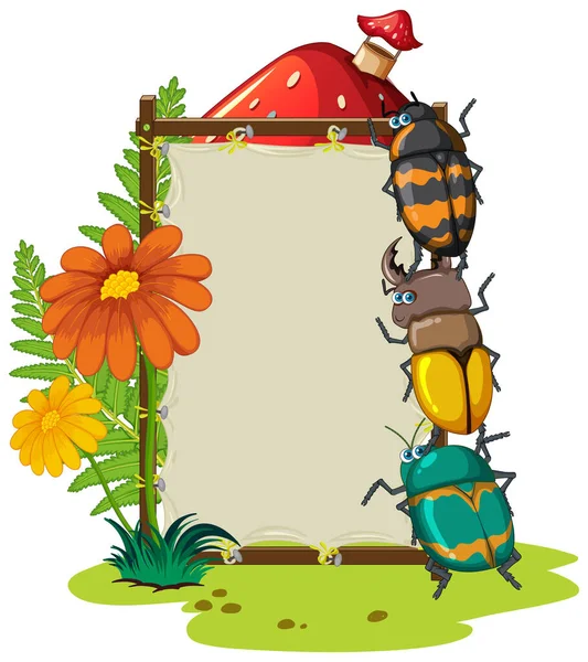 Insect Canvas Board Board Banner Illustration — Stock Vector
