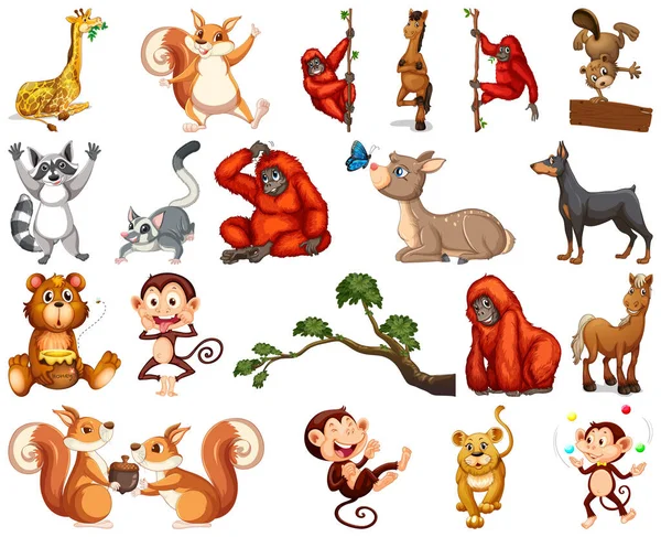 Hayvan karikatür karakter resimde kümesi