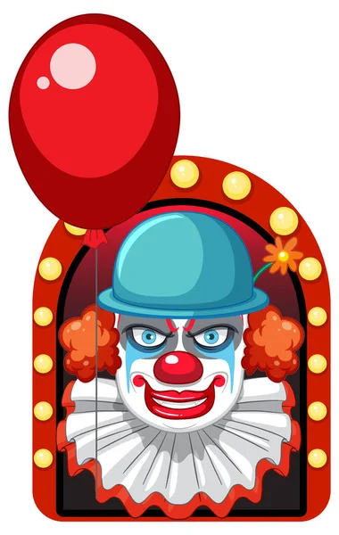Clown Holding Balloon Cartoon Character Illustration — Vetor de Stock