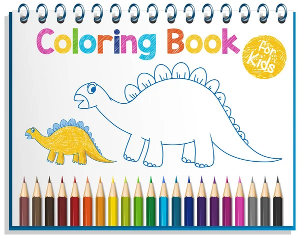 Çocuk Çizimleri Için Boyama Kitabı Çalışma Tablosu — Stok Vektör