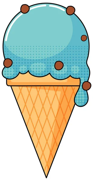 Ice Cream Cartoon Character White Background Illustration — Stock Vector