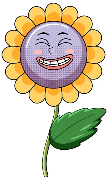 Beyaz arkaplan illüstrasyonunda bir çiçek çizgi filmi karakteri