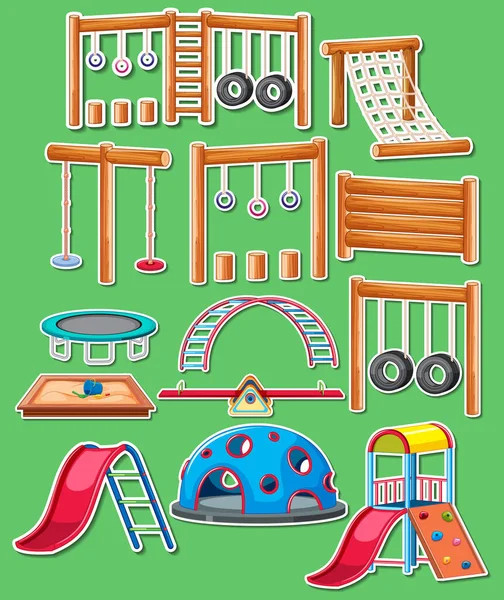 Sticker Pack Playground Objects Illustration — Vector de stock