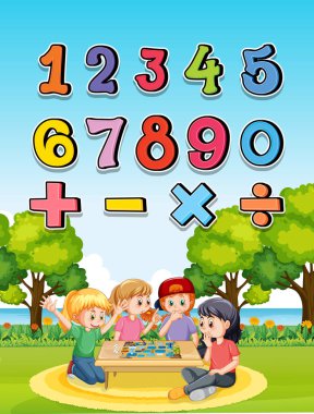Matematik sembolleriyle 0 'dan 9' a