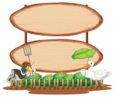 Hayvan resimli boş odun tabela