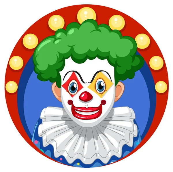 Clown Cartone Animato Con Naso Rosso Illustrazione — Vettoriale Stock