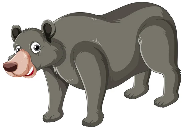 Grande Urso Marrom Preto Ilustração Fundo Branco —  Vetores de Stock