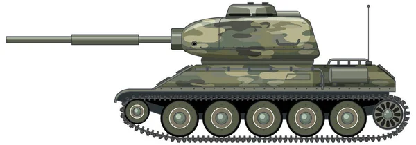 Military Battle Tank White Background Illustration — Vetor de Stock