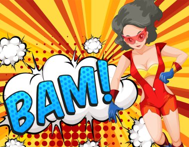 Kısaltma ve yüz ifadesi retro çizgi roman tasarımı illüstrasyonu