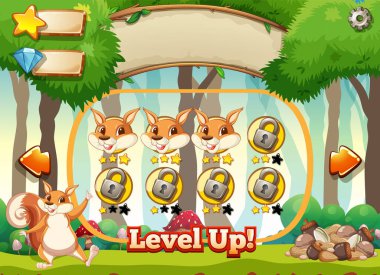 Orman arkaplanındaki sincaplarla oyun tasarımı