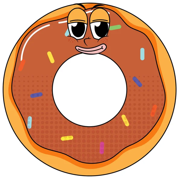 Donut Personaggio Cartone Animato Sfondo Bianco Illustrazione — Vettoriale Stock
