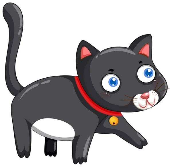 Roztomilý Kočka Kreslený Znak Ilustrace — Stockový vektor