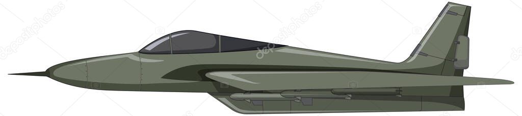 A military aircraft on white background illustration