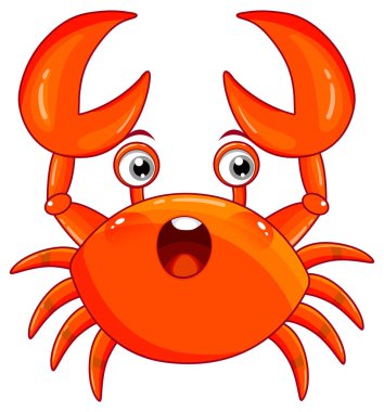 Çizgi film tasarımı çiziminde kırmızı yengeç