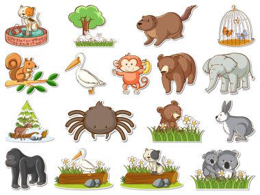 Çizgi filmlerdeki vahşi hayvan çizimleri.