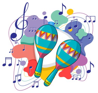 Beyaz arkaplan illüstrasyonunda marakas aracı