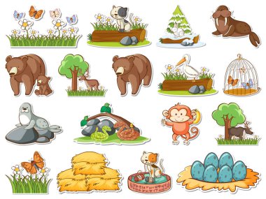 Çizgi filmlerdeki vahşi hayvan çizimleri.