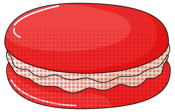 Macaron Red Color Illustration — Stok Vektör