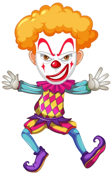 Cartone Animato Clown Illustrazione Personaggio Colorato — Vettoriale Stock