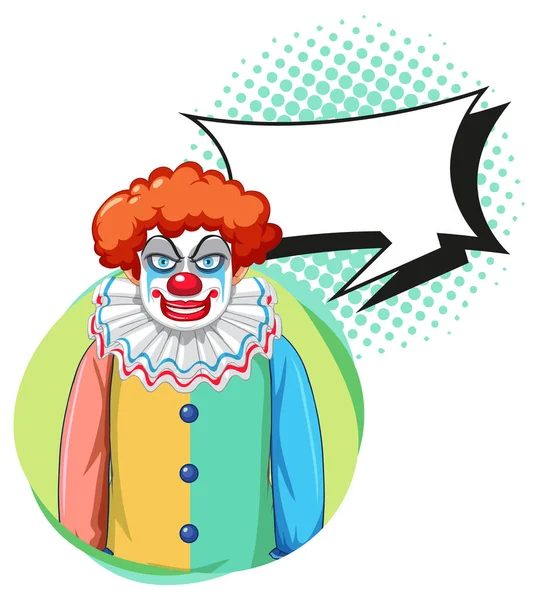 Clown Con Bolla Discorso Illustrazione — Vettoriale Stock