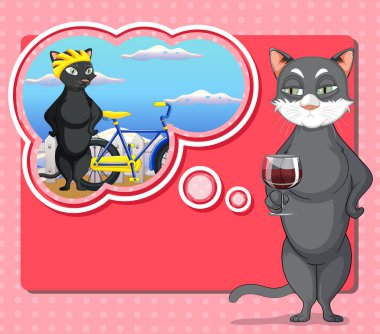 Konuşma baloncuğu resimli kedi