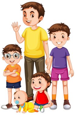 Farklı yaşlarda insanlar grup çizimi