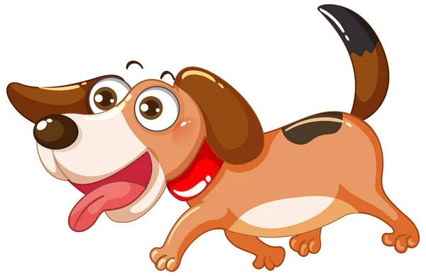 Cute Prosty Pies Postać Kreskówki Ilustracja — Wektor stockowy