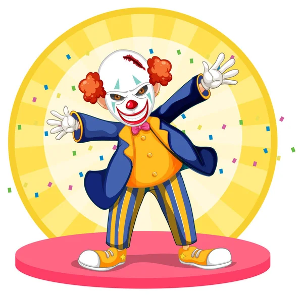 Cartoon Cleepy Clown Performing Illustration — Vettoriale Stock