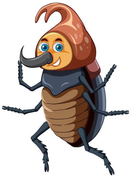 Personaje Dibujos Animados Escarabajo Ilustración Aislada — Archivo Imágenes Vectoriales
