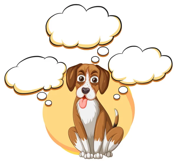 Een Hond Denken Met Veel Callouts Illustratie — Stockvector