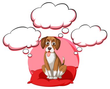 Birçok çağrıyla düşünen bir köpek.