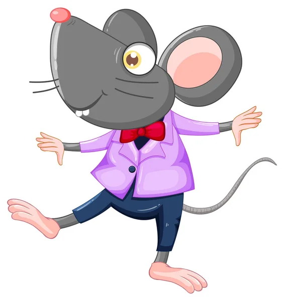 Cartoon Mouse Wearing Clothes Illustration — 스톡 벡터