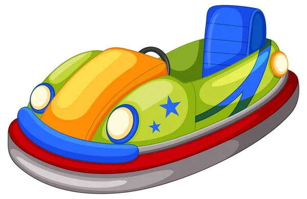 Cartoon Bumper Car White Background Illustration — Vettoriale Stock