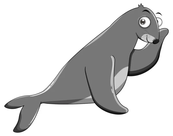 Seal Cartoon White Background Illustration — стоковый вектор