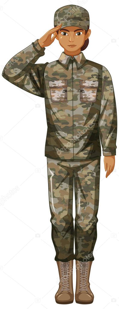 Soldier in uniform cartoon character illustration