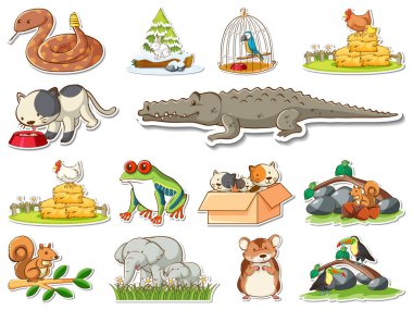 Çizgi filmlerdeki vahşi hayvan çizimleri.