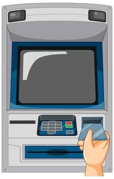 Atm Machine Geïsoleerd Witte Achtergrond Illustratie — Stockvector