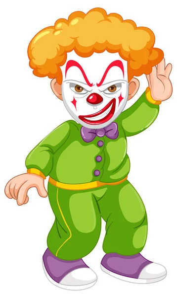 Clown Abiti Verdi Illustrazione — Vettoriale Stock