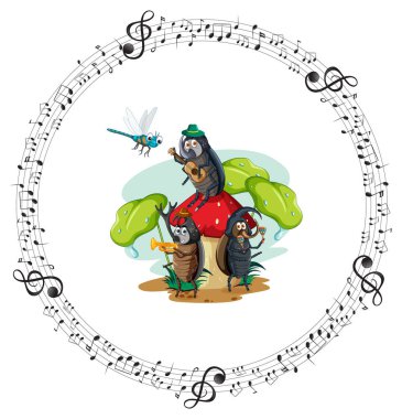 Çizgi film böceği müzik grubu çizimi