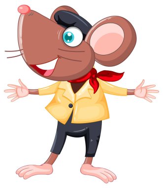Cartoon mouse wearing clothes illustration