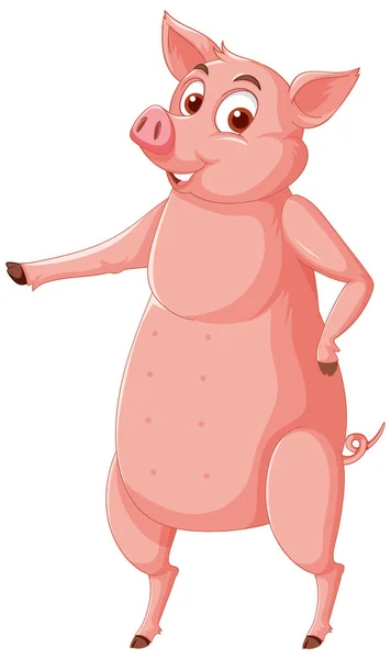 Pig Standing Two Legs Illustration — Vetor de Stock